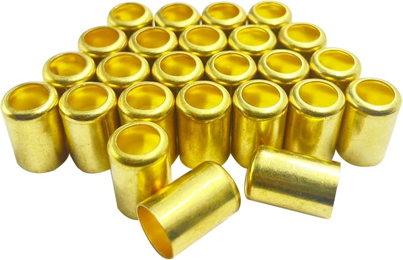 ZGTools 25PCS 7326 Brass Fitting Ferrules, 0.593in ID x 1in Long for Air, Torch, Acetylene Hose Repair - Use With Hose Crimper Tool Kit - Image 1